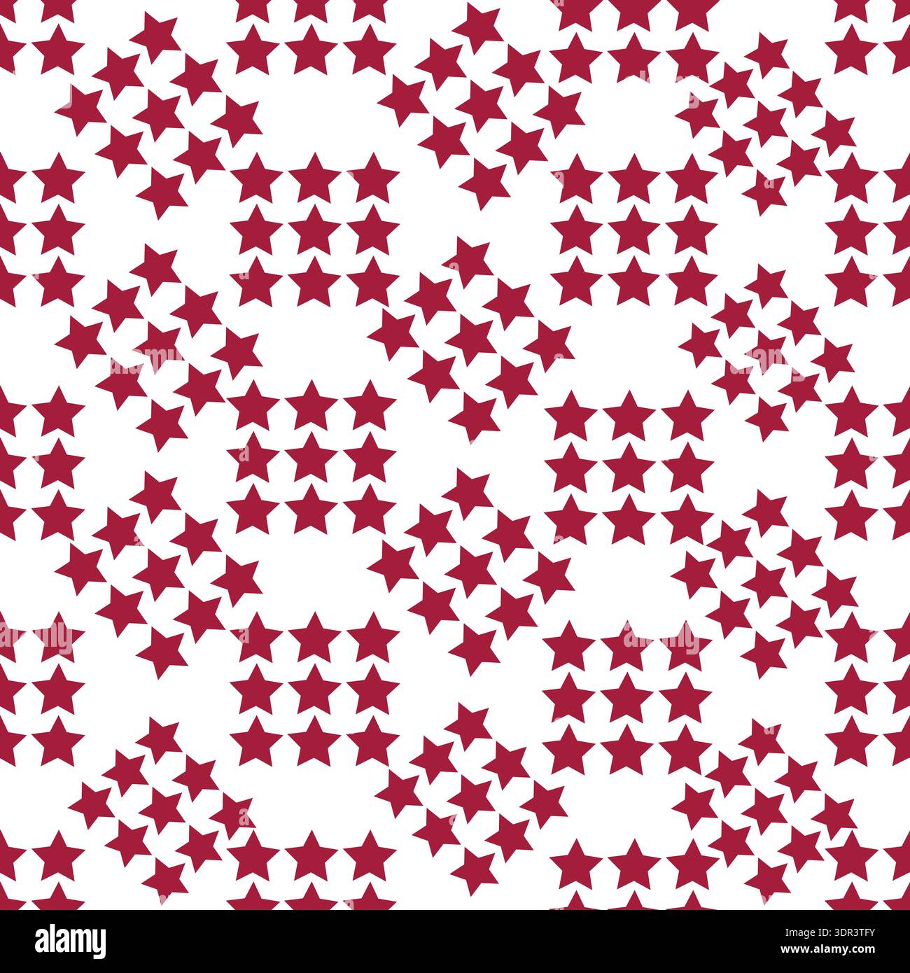 Red stars seamless fabric design pattern Stock Vector
