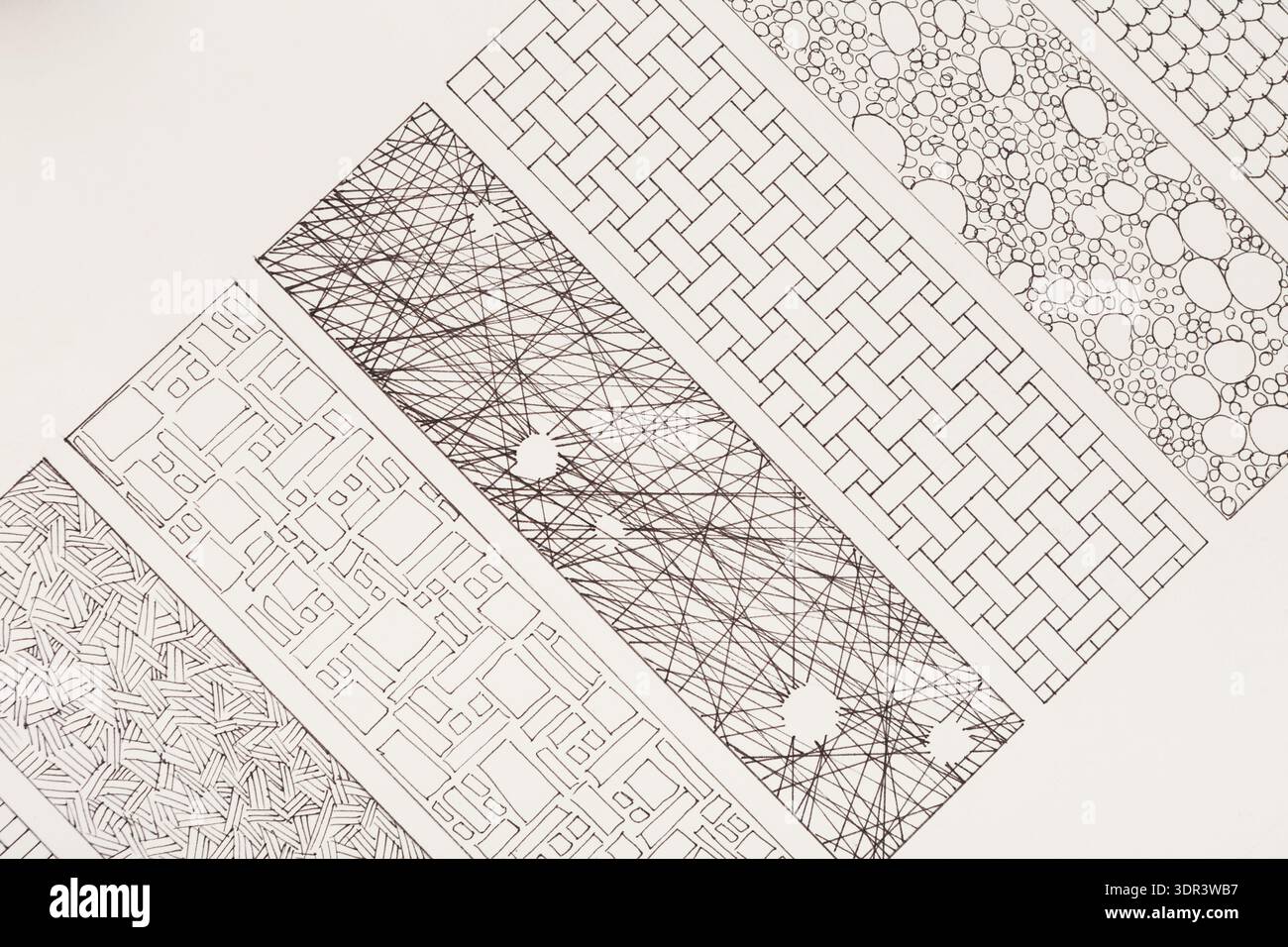 Patterns Or Texture Collage of Patterns Showing Different Designs and Textures on a White ...