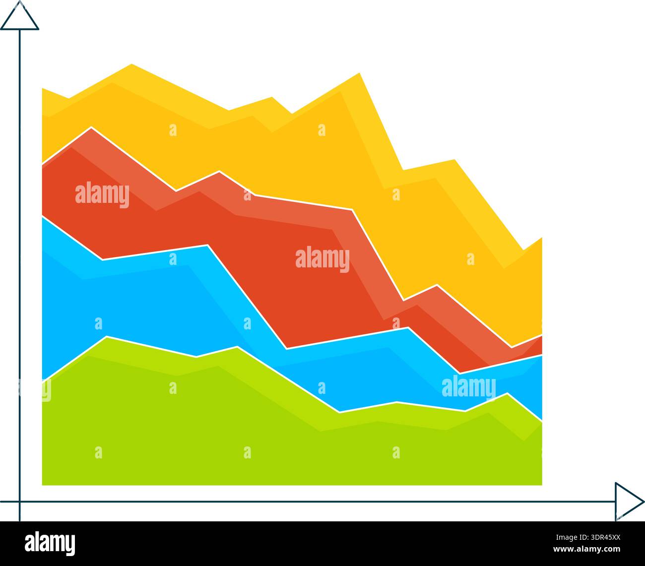Color area diagram. Data infographic visual chart Stock Vector