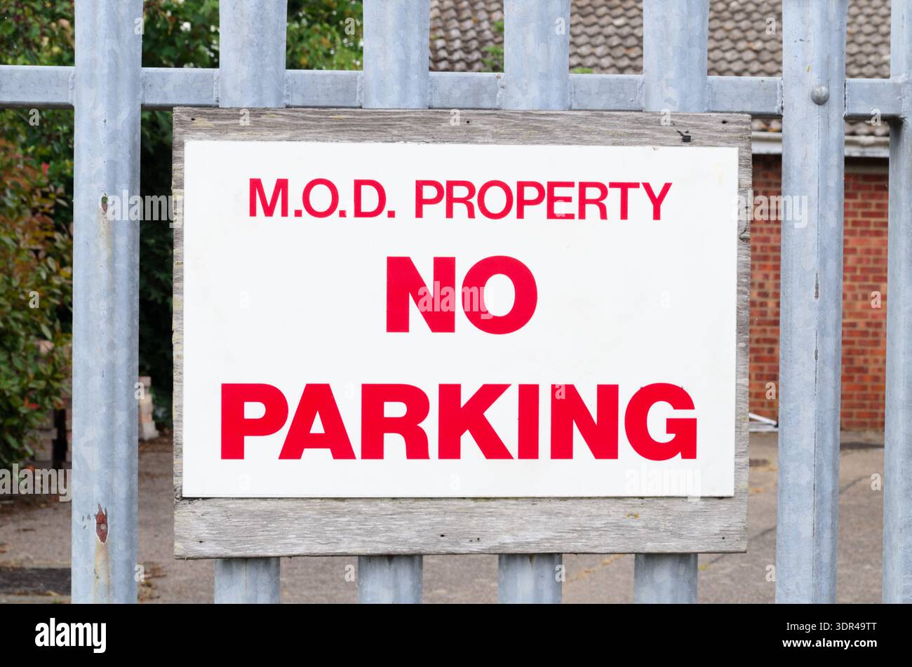 Mod Property. Sign warning ministry of defence property keep out MOD sign notice British ...
