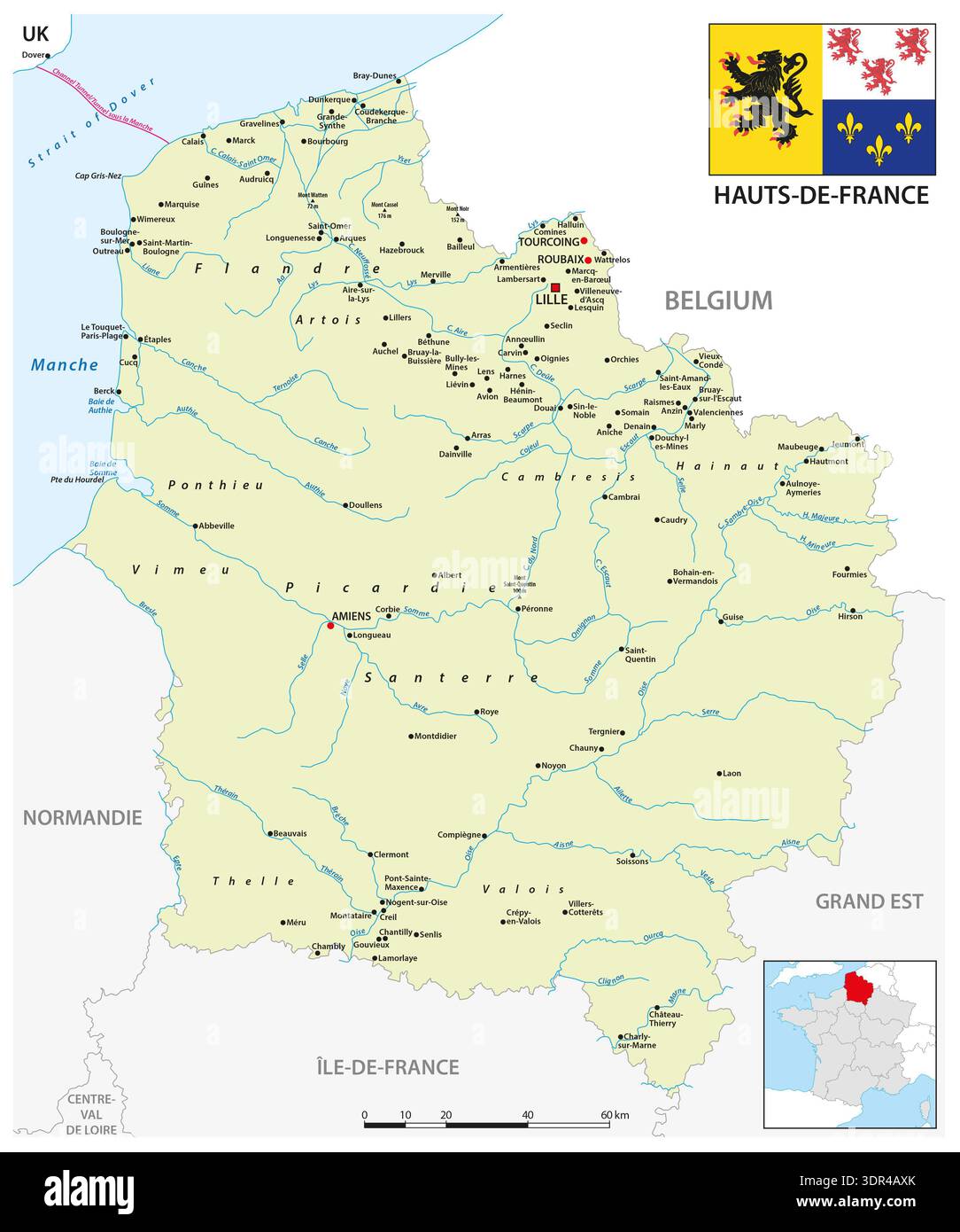 Map of uk and france hi-res stock photography and images - Alamy