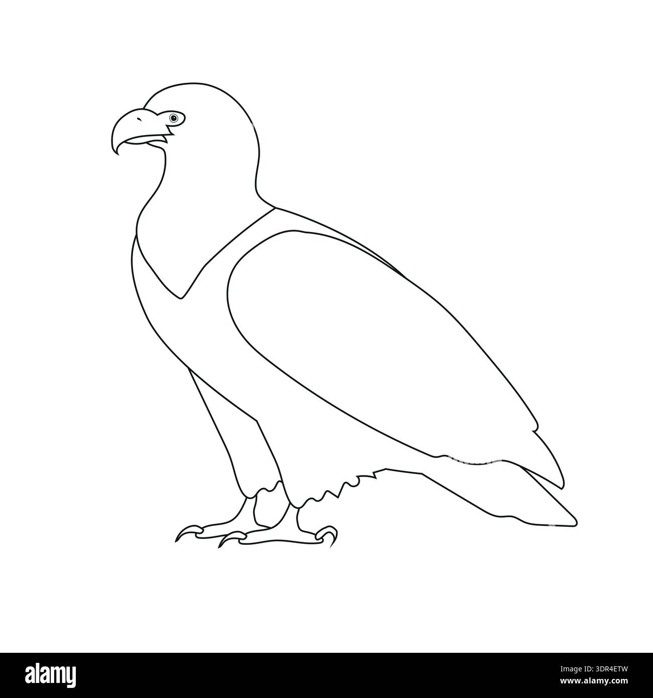 Vector flat hand drawn eagle Stock Vector