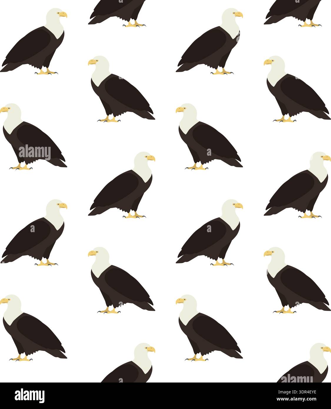 Vector flat hand drawn eagle silhouette Stock Vector