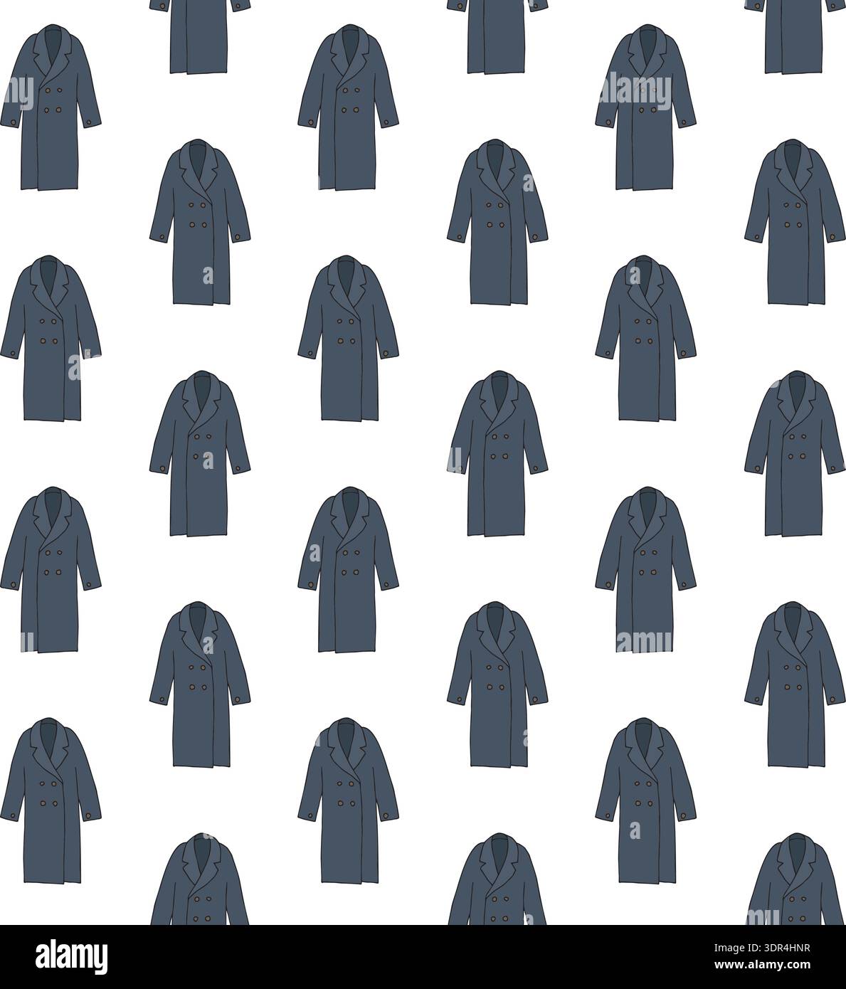 Vector seamless pattern of hand drawn coat Stock Vector