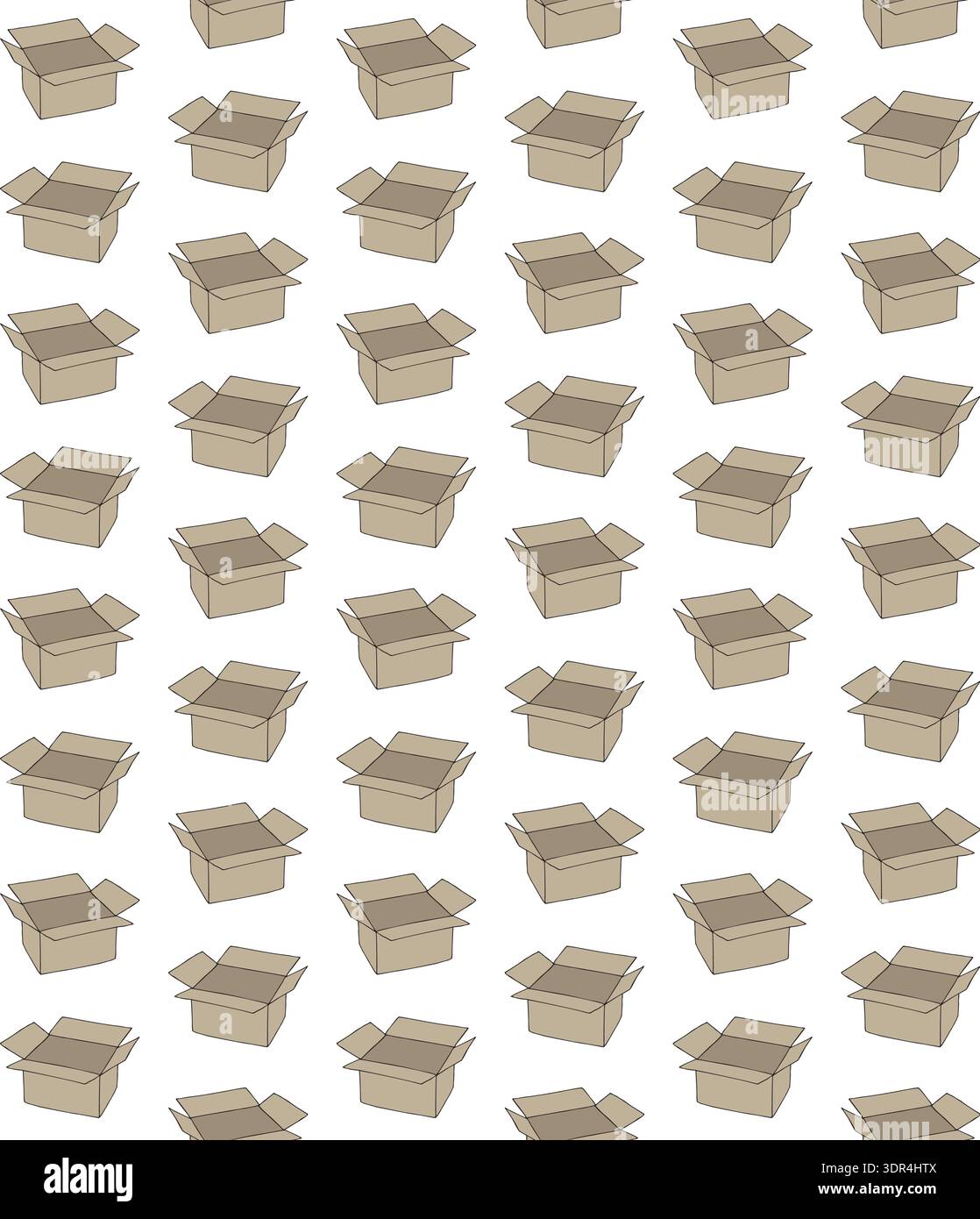 Vector seamless pattern of hand drawn colored box Stock Vector