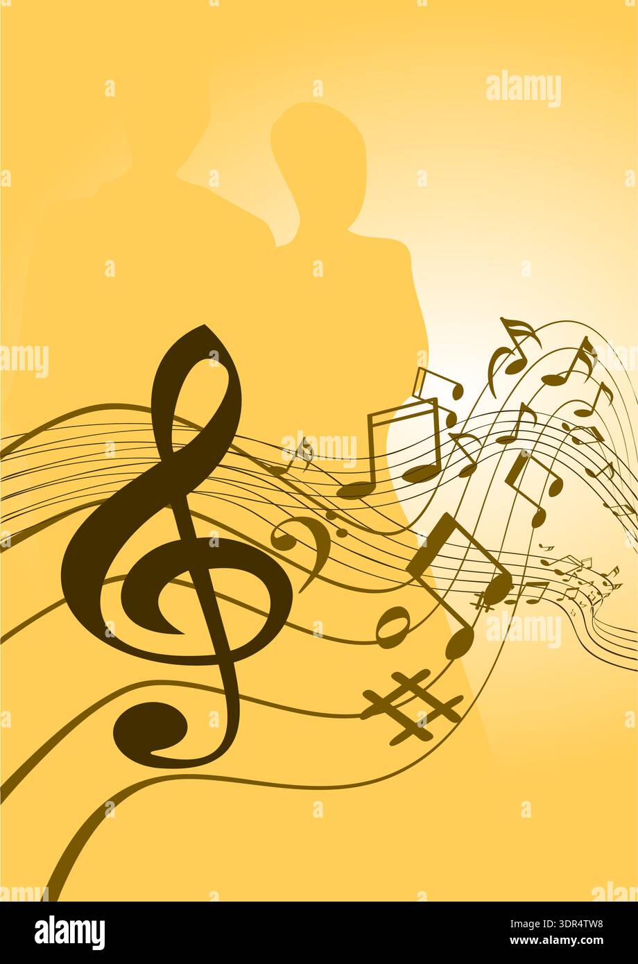 Elegant Treble Clef Music Background With Subtle Musical Notes And ...