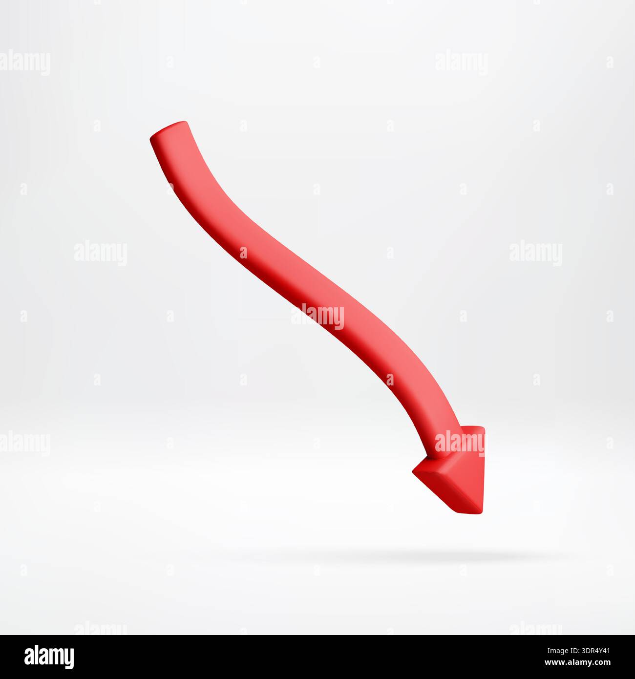 3D Red down arrow showing declining trend Stock Vector Image & Art - Alamy