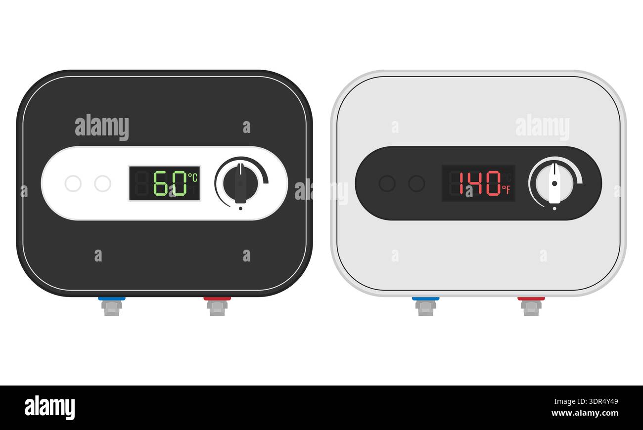 Modern electric water heater set on white background Stock Vector Image ...