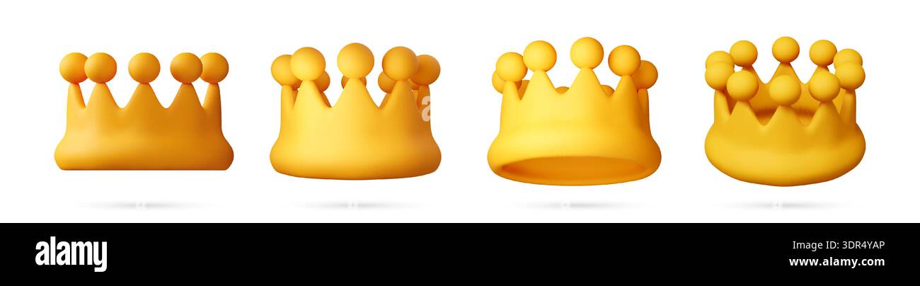 Collection of four 3d golden royal crown set Stock Vector Image & Art ...
