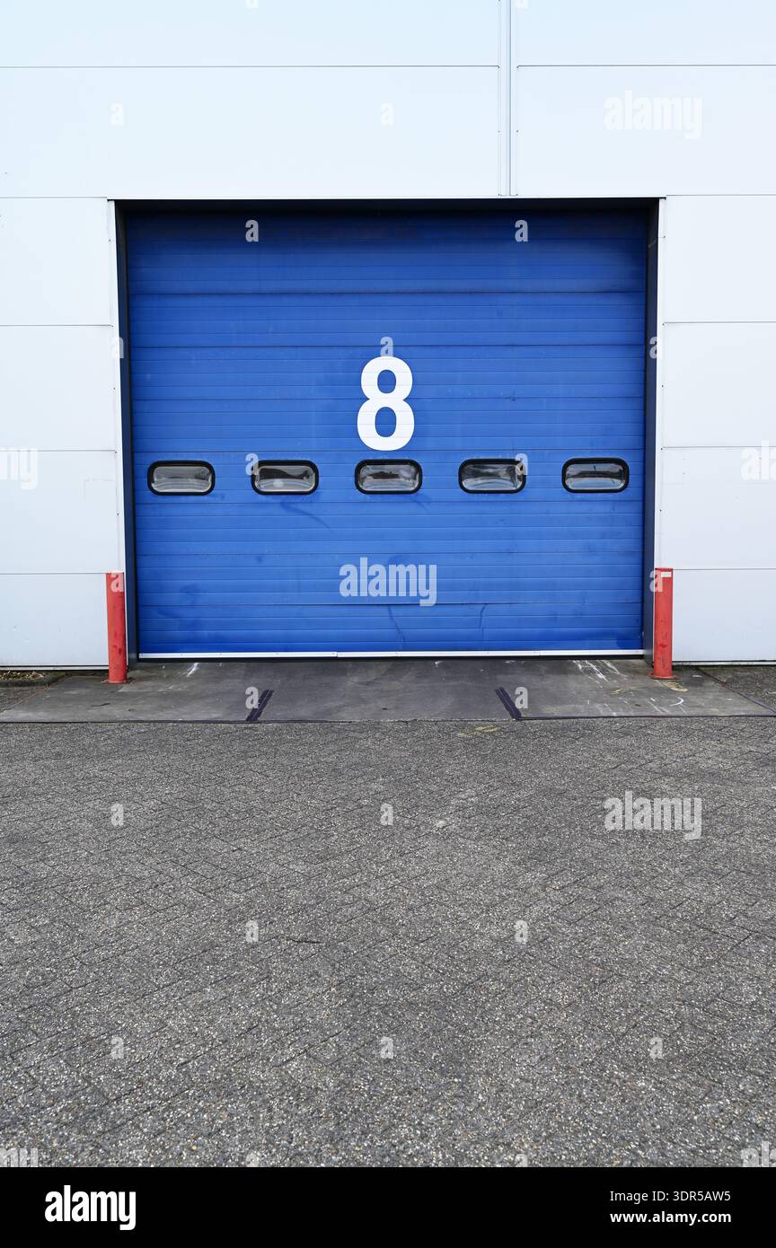 Garage door number eight Stock Photo