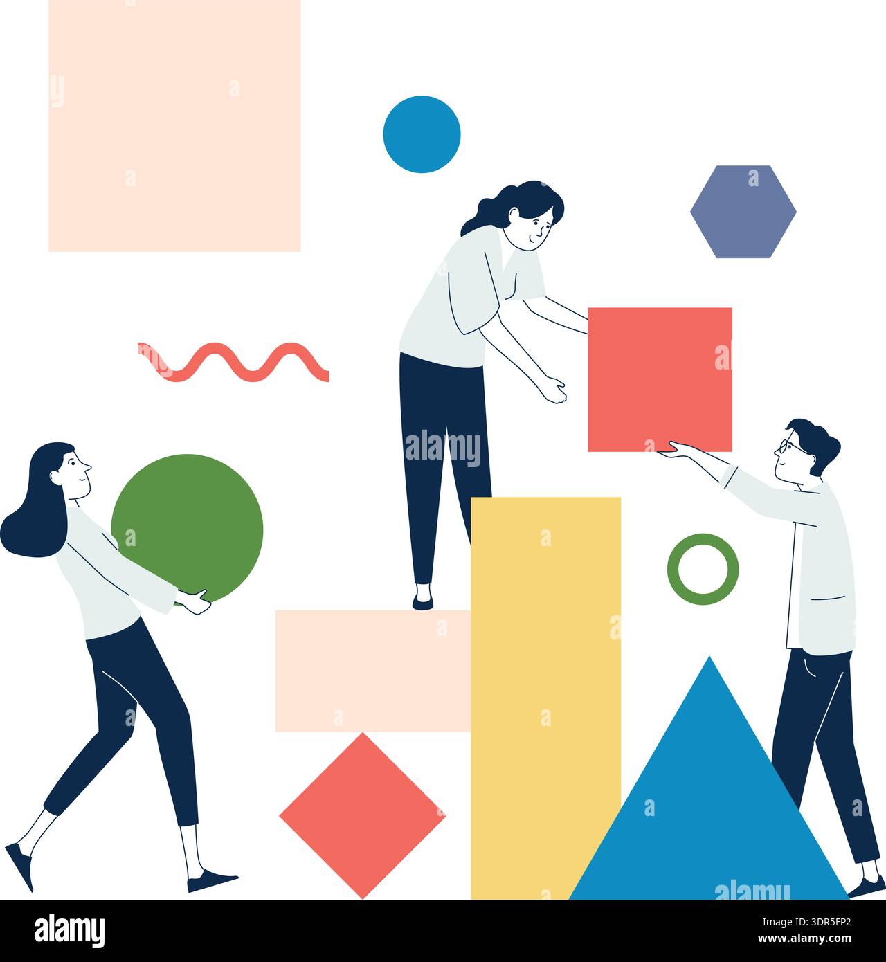 Cooperation work concept. Creative idea startup organization Stock Vector