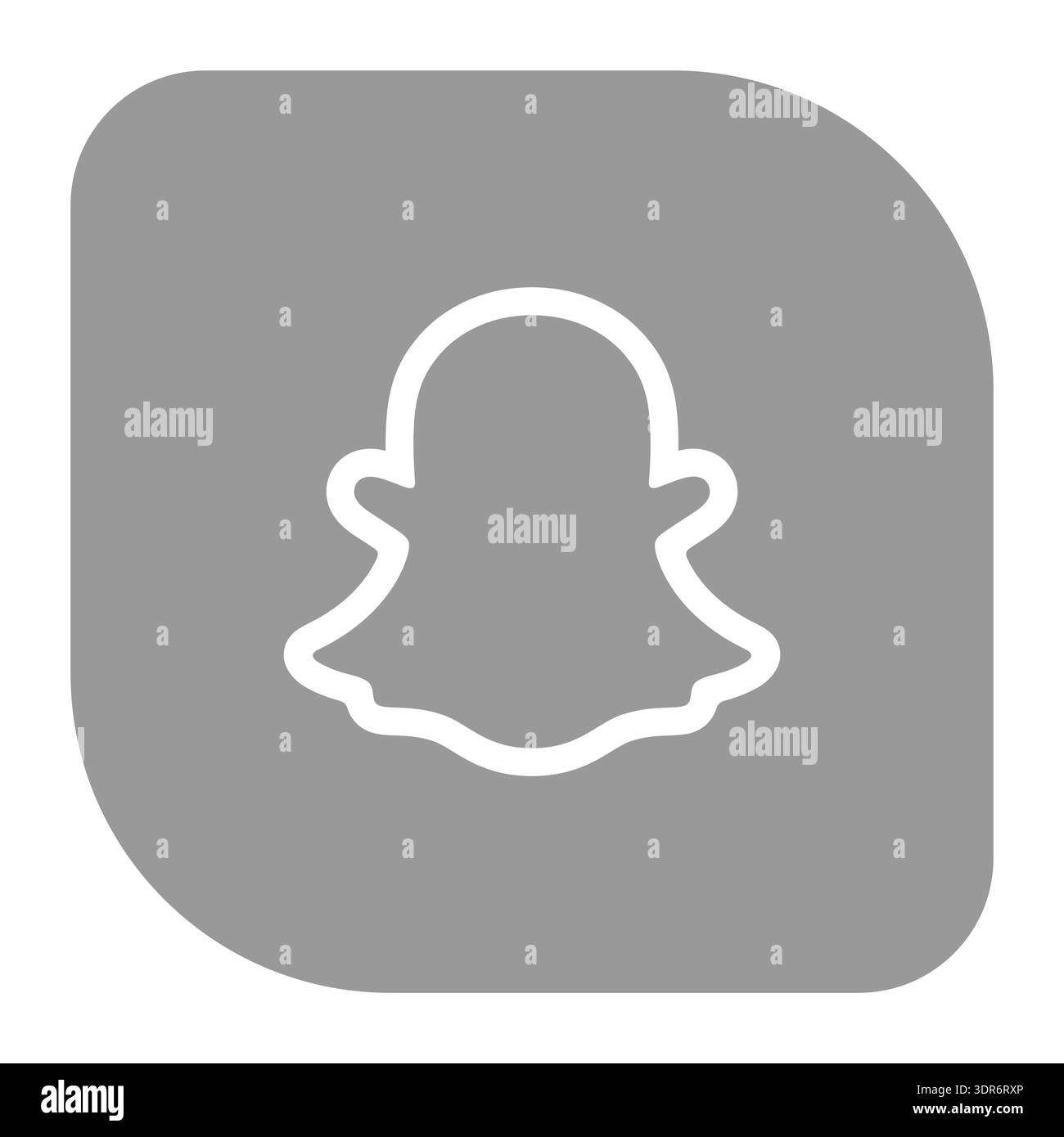 Snapchat instant messaging app icon. Black silhouete square shape vector illustration. Stock Vector