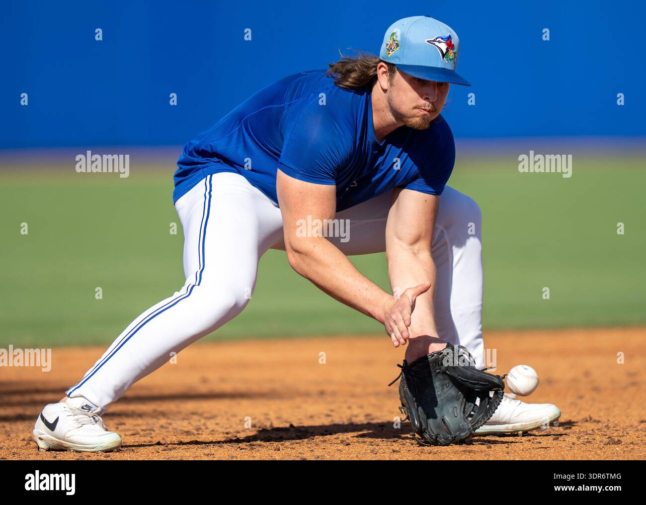 Toronto Blue Jays' Addison Barger fields a ground ball at Spring ...