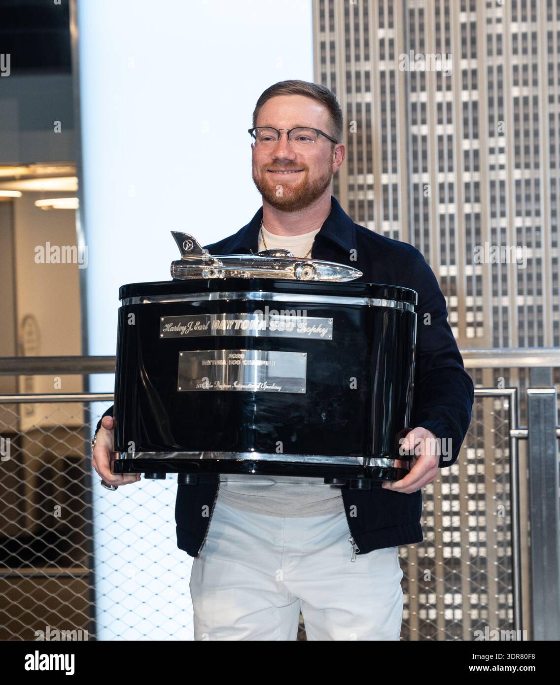 Tyler Winner Tyler Reddick, winner of Daytona 500 visits Empire State Building in ...