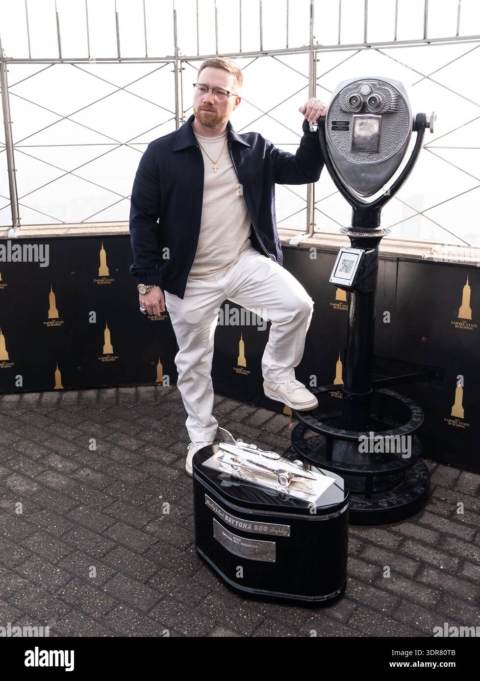 Tyler Winner Tyler Reddick, winner of Daytona 500 visits Empire State Building in ...