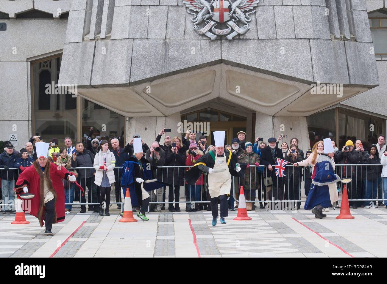 London, UK 17 February 2026. The 22nd annual Inter-Livery Pancake Race ...
