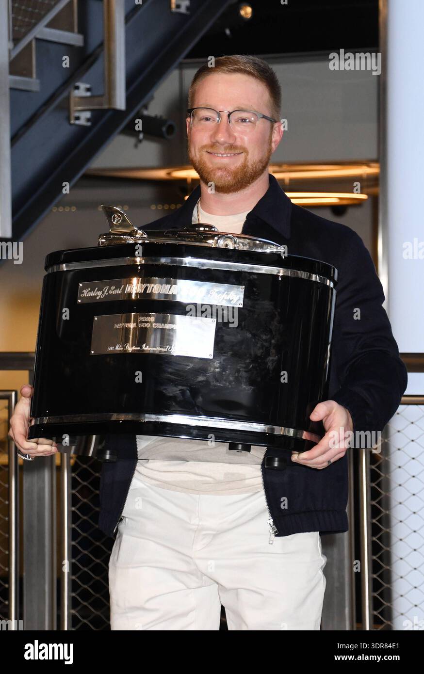 Tyler Winner NEW YORK, NY- FEBRUARY 17: Tyler Reddick, winner of the 2026 Dayton 500 ...