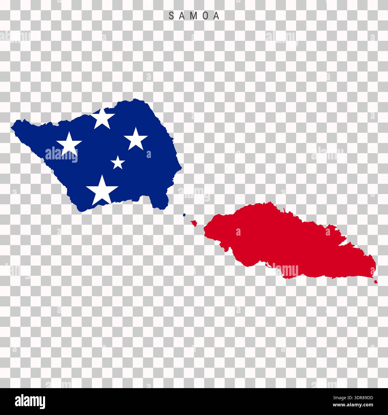 Samoa country map with flag design Stock Vector