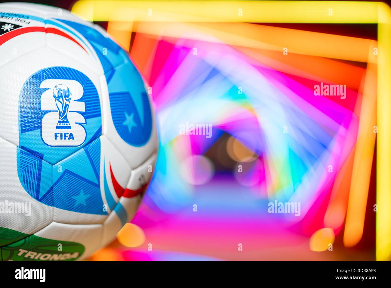 ZHONGSHAN China-February 17 2026: soccer for the 2026 FIFA World Cup in ...