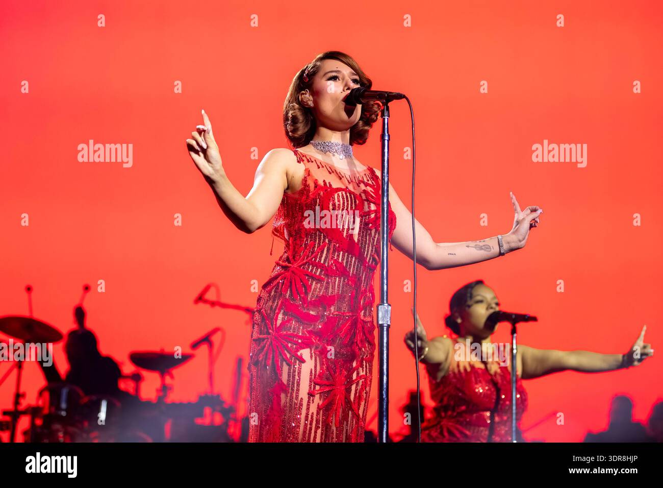 Raye England Manchester, England, 17th February, 2026. RAYE playing one of two ...