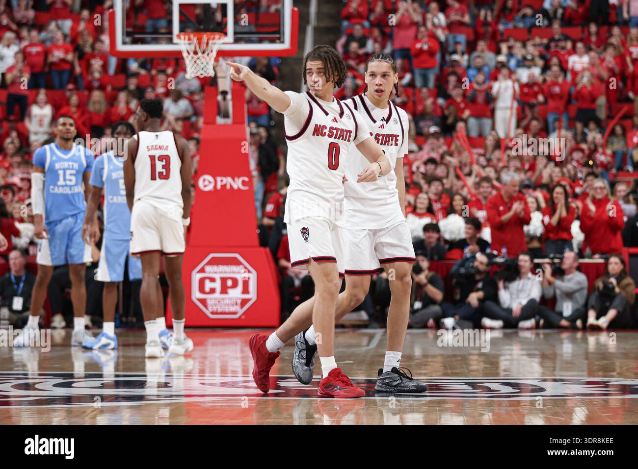 RALEIGH, NC - FEBRUARY 17: Jordan Snell #0 of the NC State Wolfpack ...