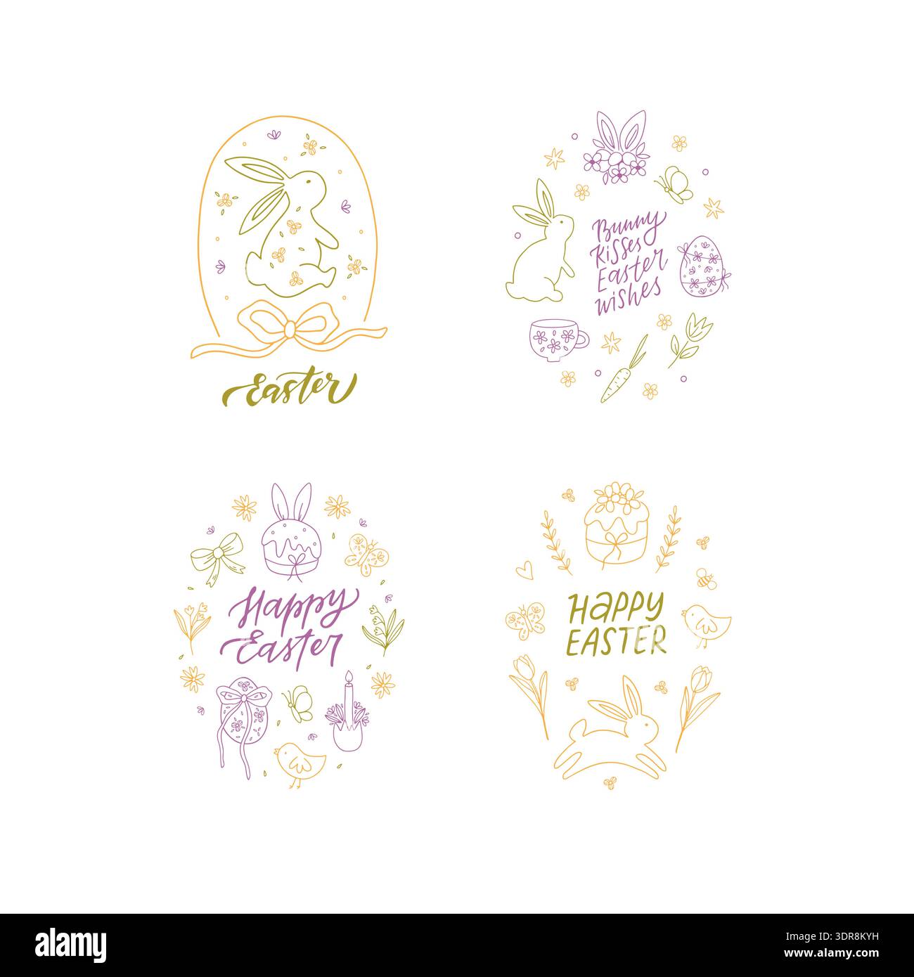 Easter hand drawn celebration drawing Stock Vector