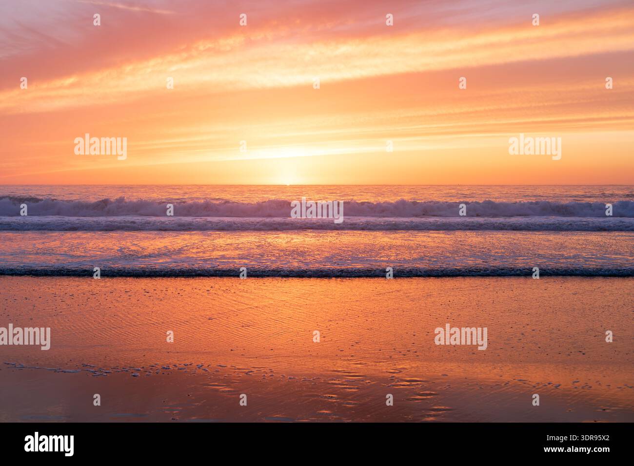 Colorful beach sunset in Carmel by the Sea, California Stock Photo