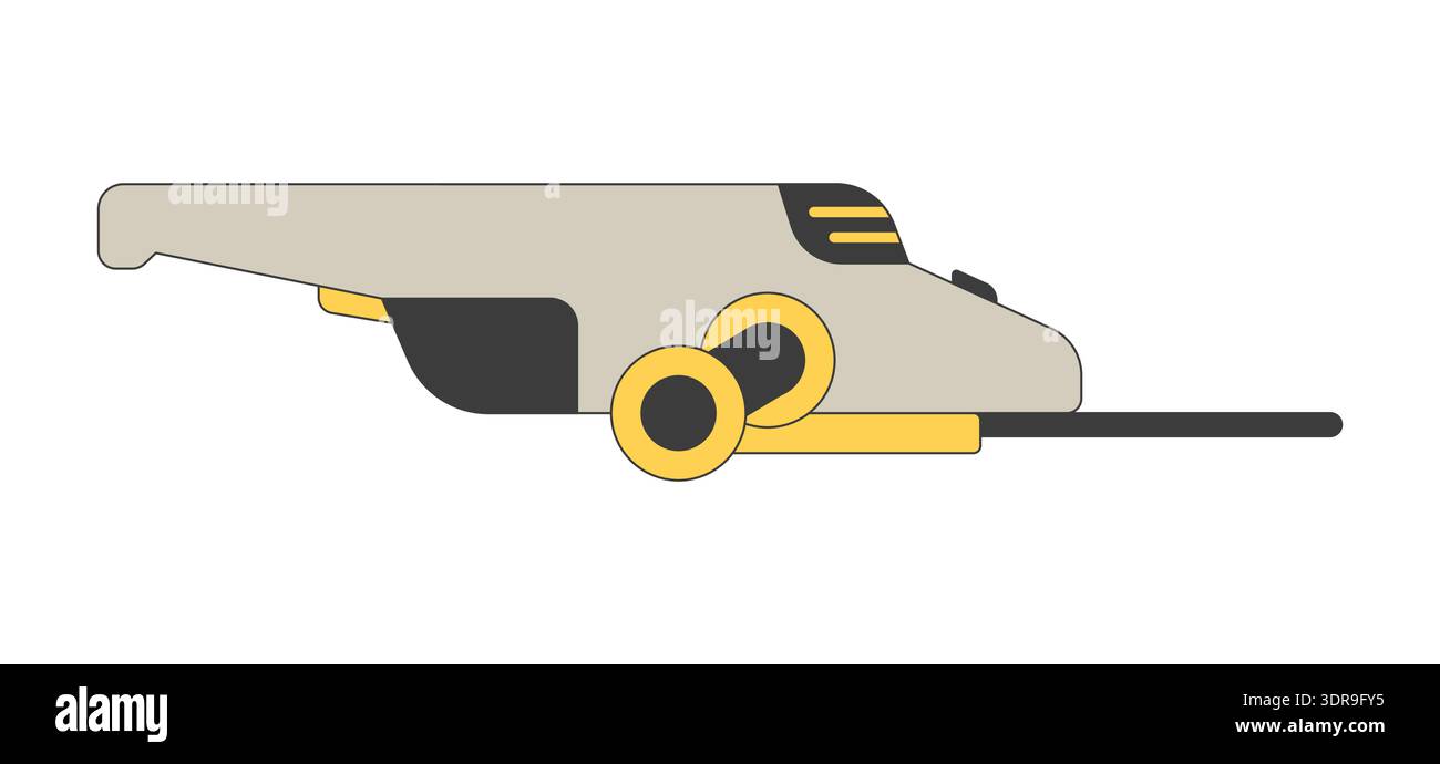 Electric angle grinder 2D cartoon object Stock Vector