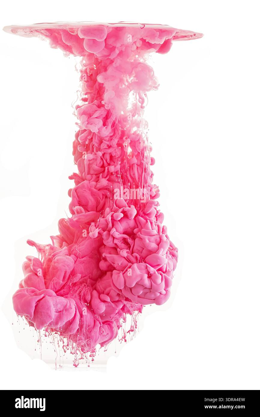 Bright violet annd rose ink clouds under water Stock Photo