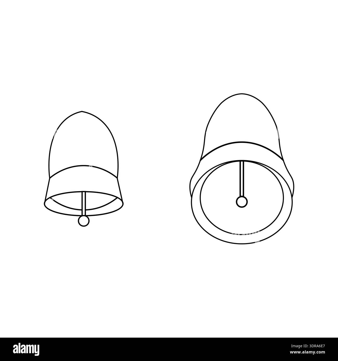Handmade notification bells. Ringing signal Vector. Distinct ringer symbols. Multi functional signal representations. Stock Vector
