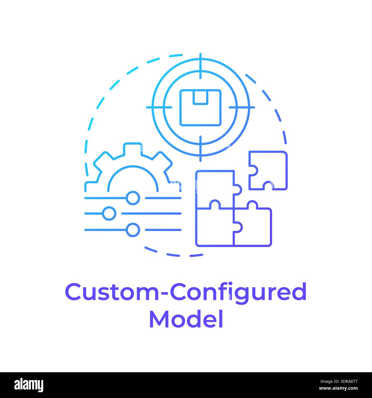 Custom configured model blue gradient concept icon Stock Vector