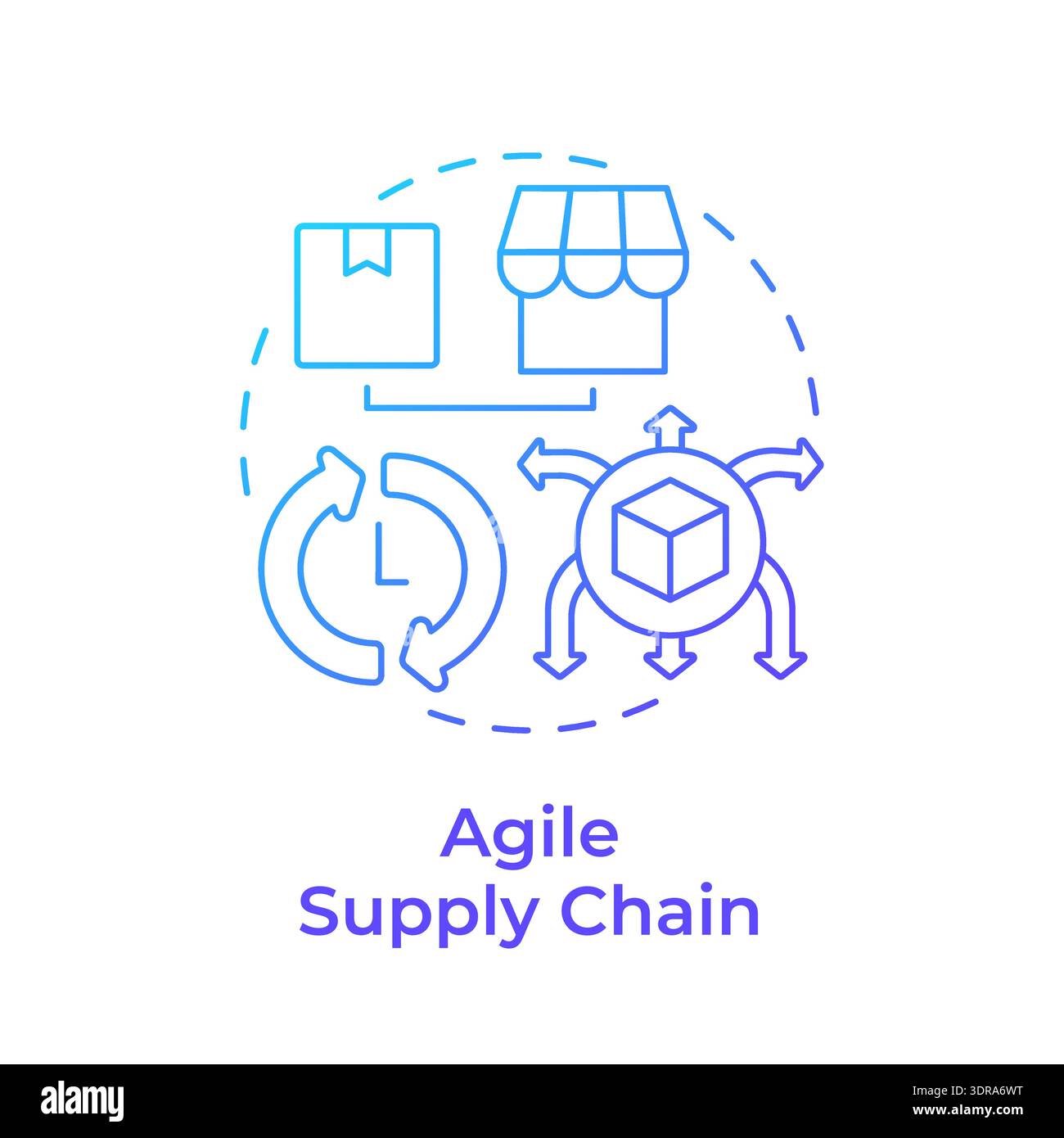 Agile supply chain blue gradient concept icon Stock Vector