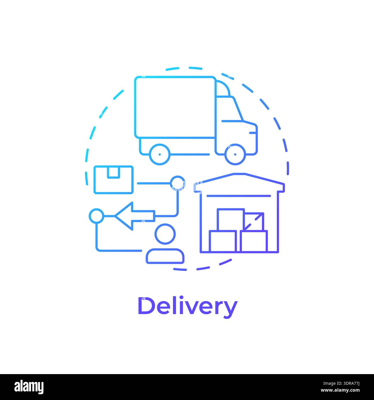 Delivery blue gradient concept icon Stock Vector