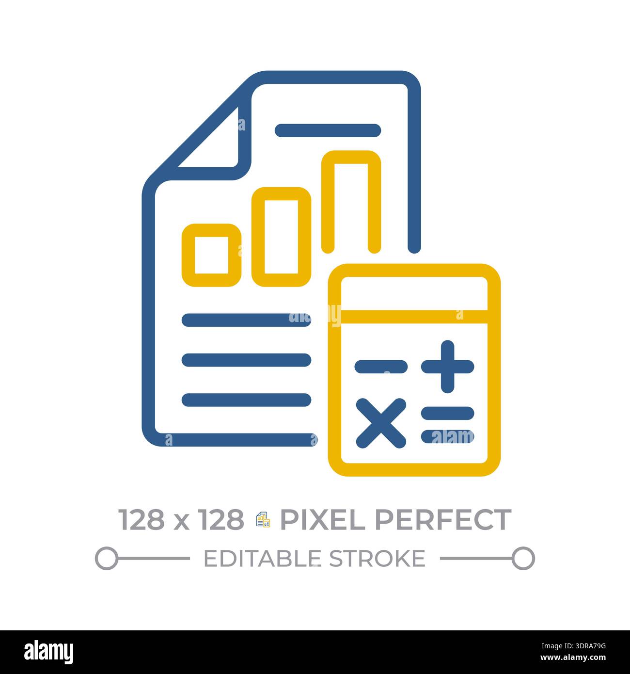 Accounting pixel perfect two color line icon Stock Vector