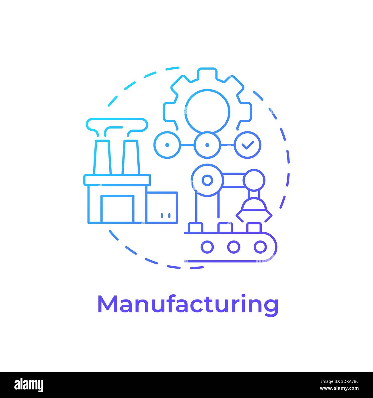 Manufacturing blue gradient concept icon Stock Vector