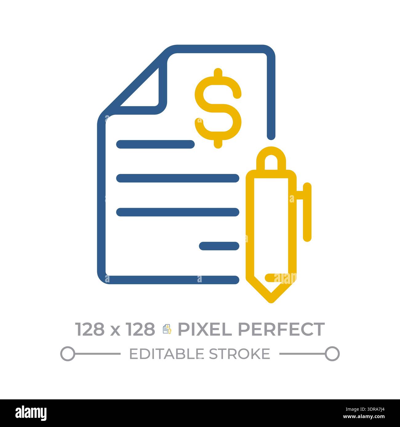 Statement pixel perfect two color line icon Stock Vector