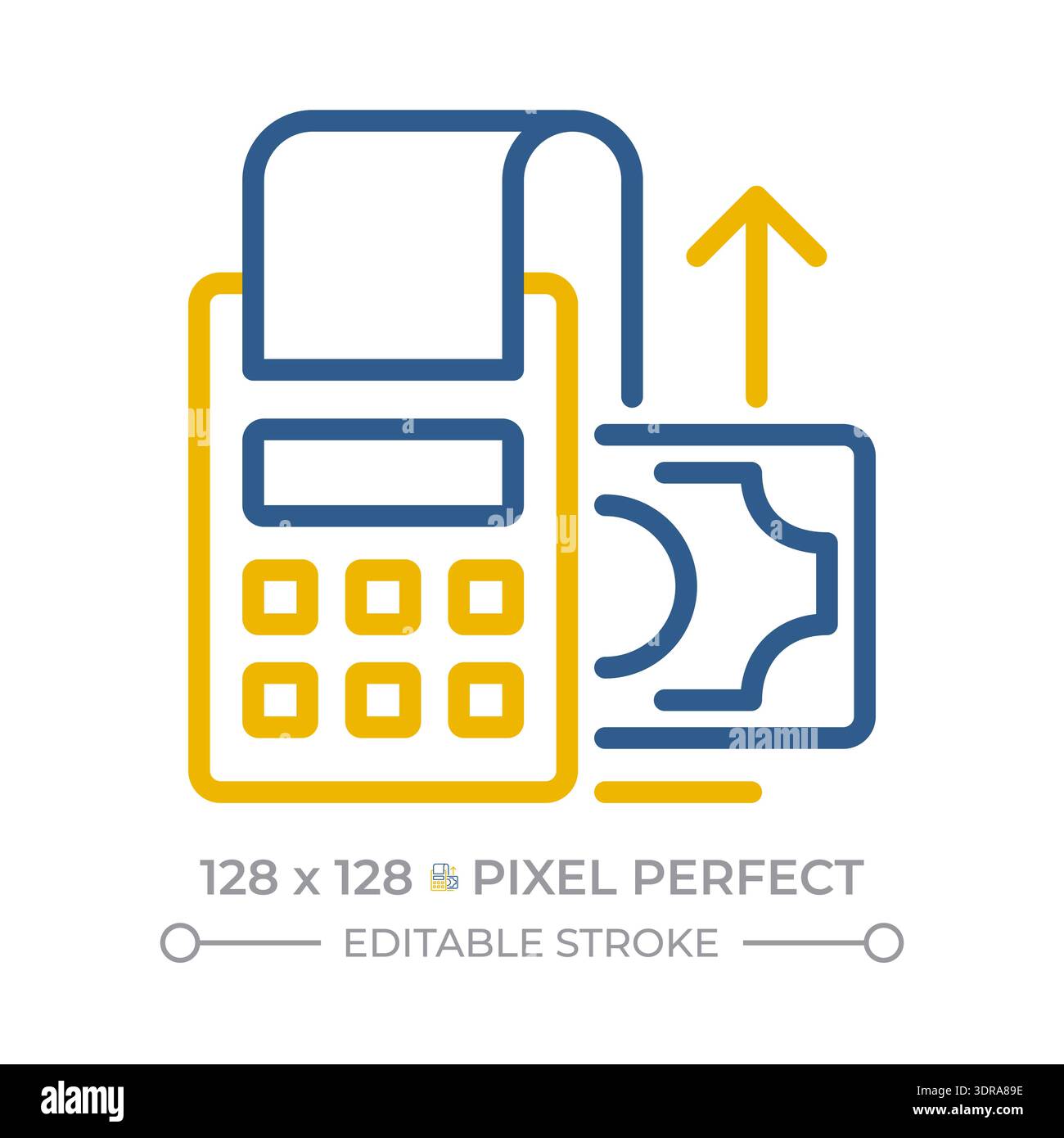 Accounts payable pixel perfect two color line icon Stock Vector
