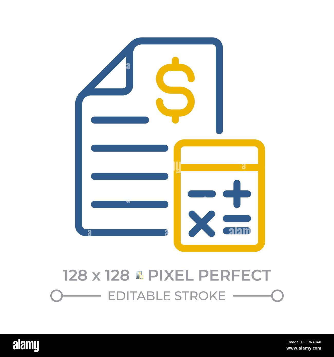 Budget pixel perfect two color line icon Stock Vector
