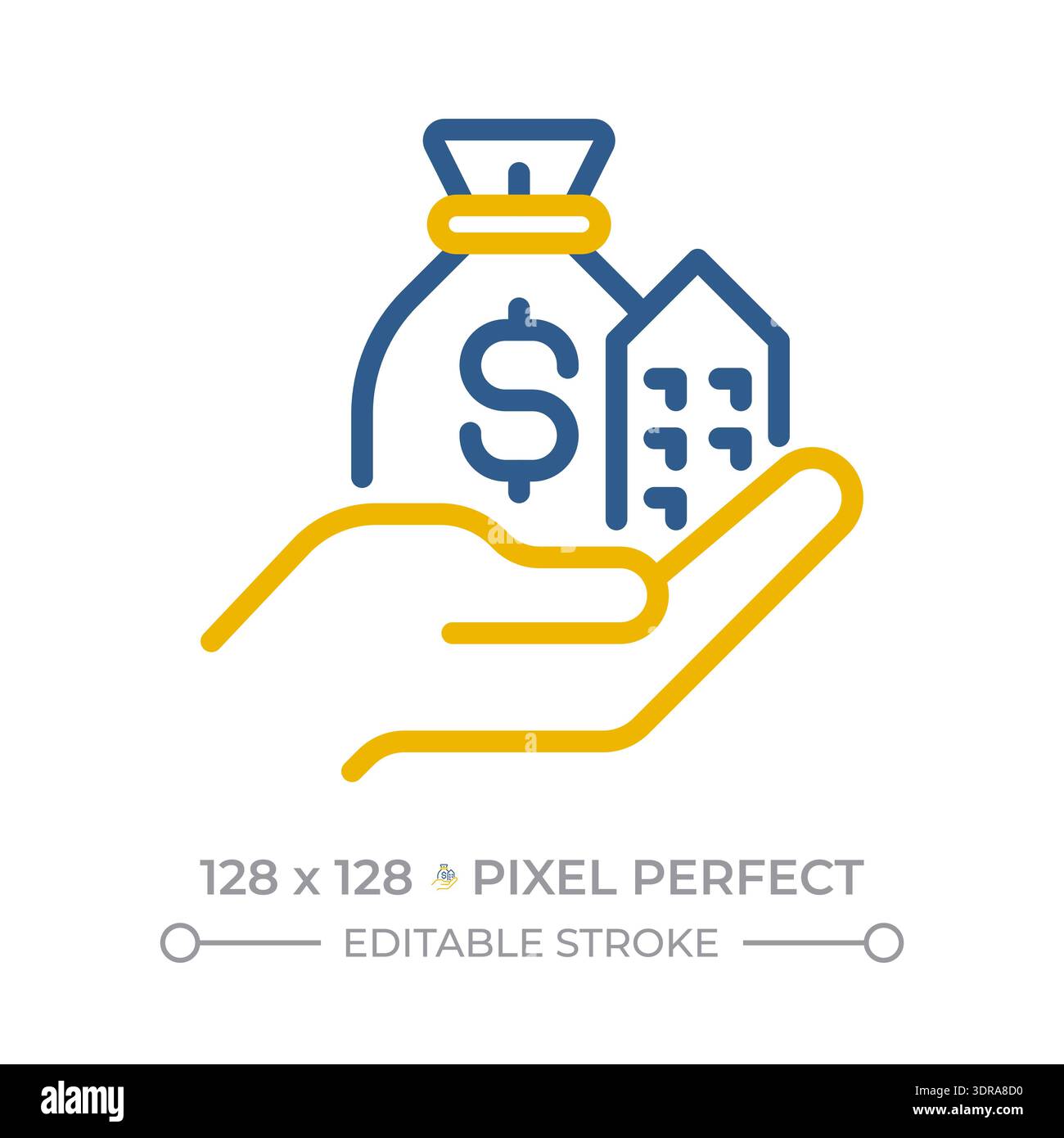 Assets pixel perfect two color line icon Stock Vector