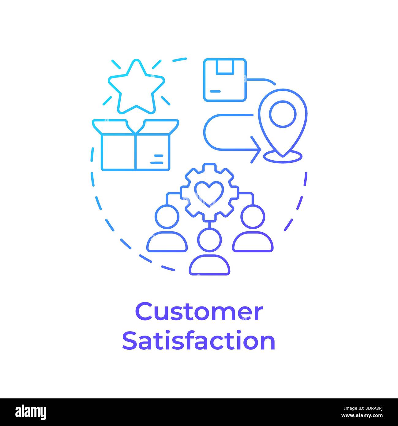 Customer satisfaction blue gradient concept icon Stock Vector