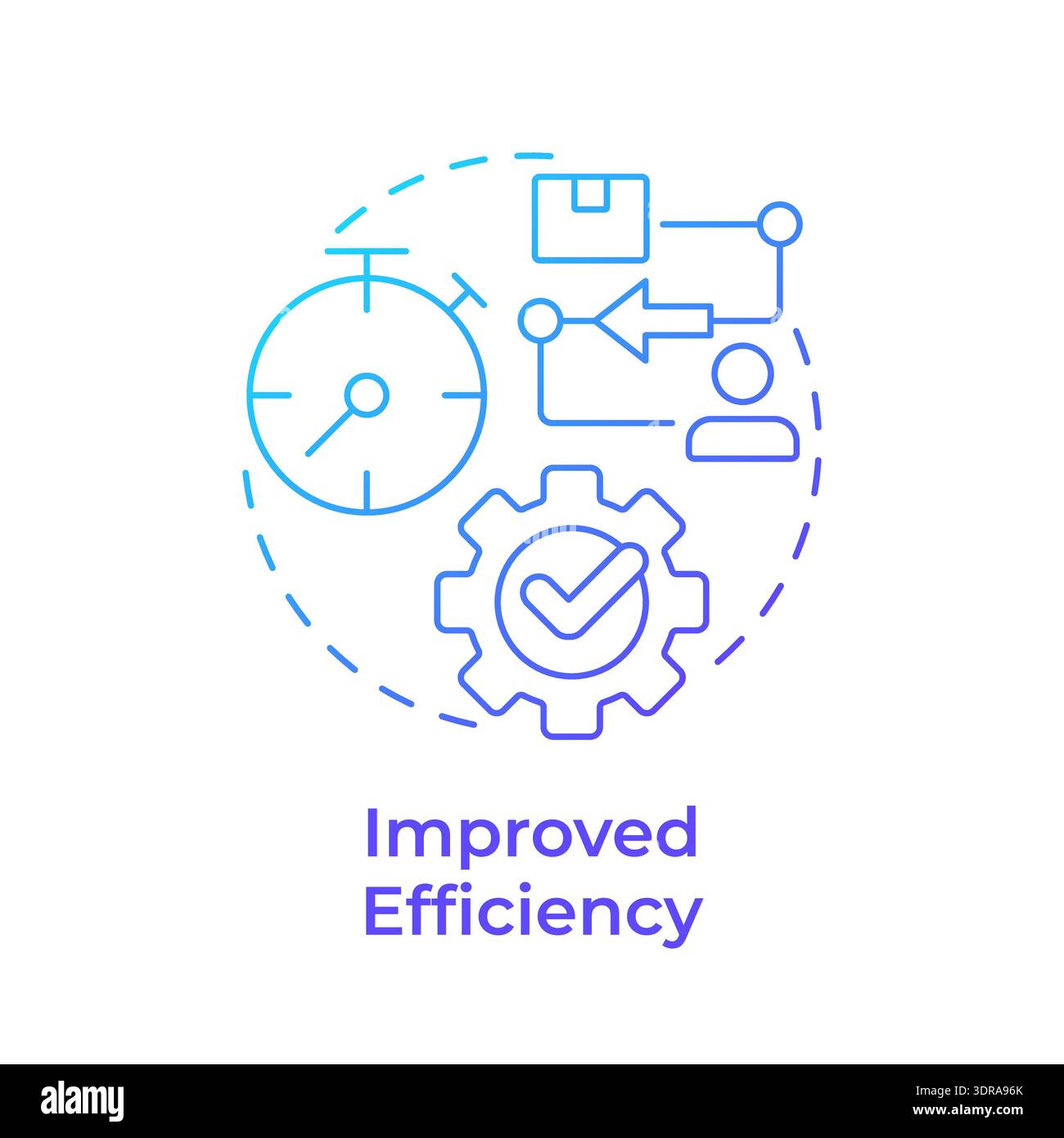 Improved efficiency blue gradient concept icon Stock Vector