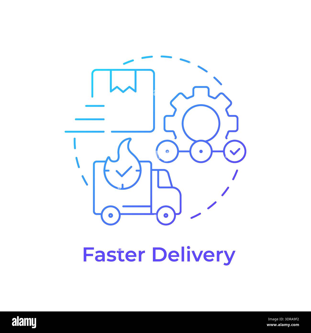 Faster delivery blue gradient concept icon Stock Vector