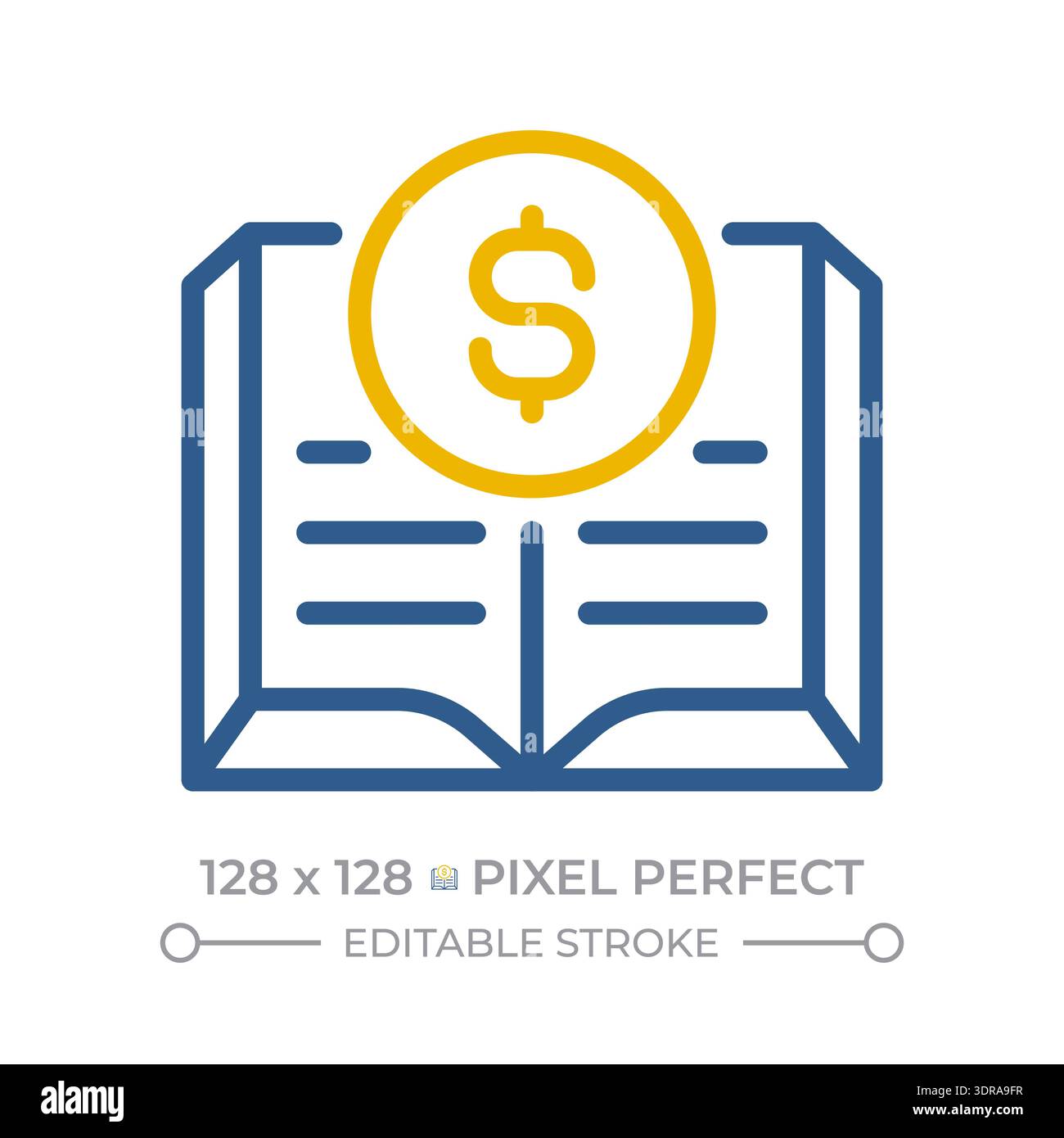 General ledger pixel perfect two color line icon Stock Vector