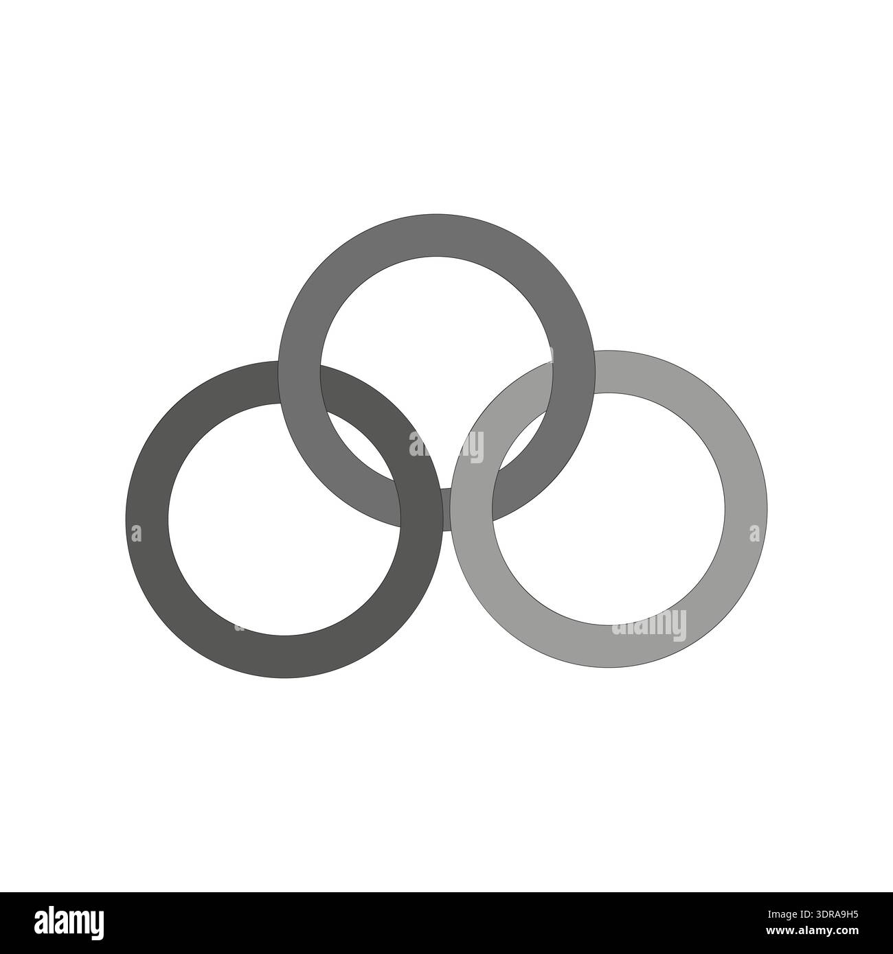Interlocking circles symbol. Unity connection emblem. Connected loop Vector. Teamwork concept sign. Stock Vector