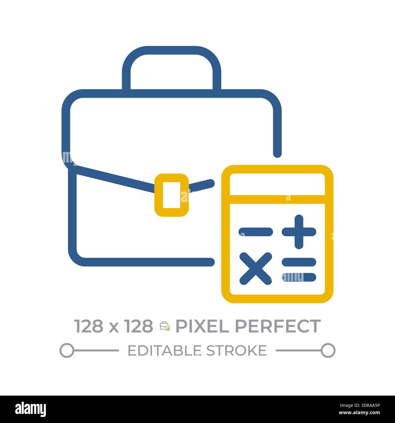 Portfolio pixel perfect two color line icon Stock Vector