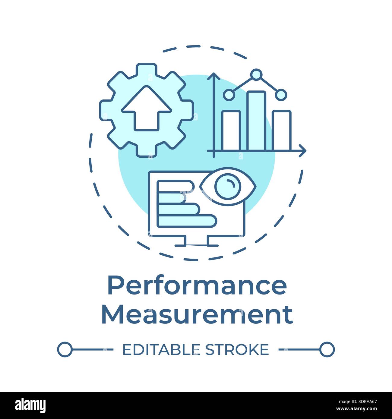 Performance measurement soft blue concept icon Stock Vector