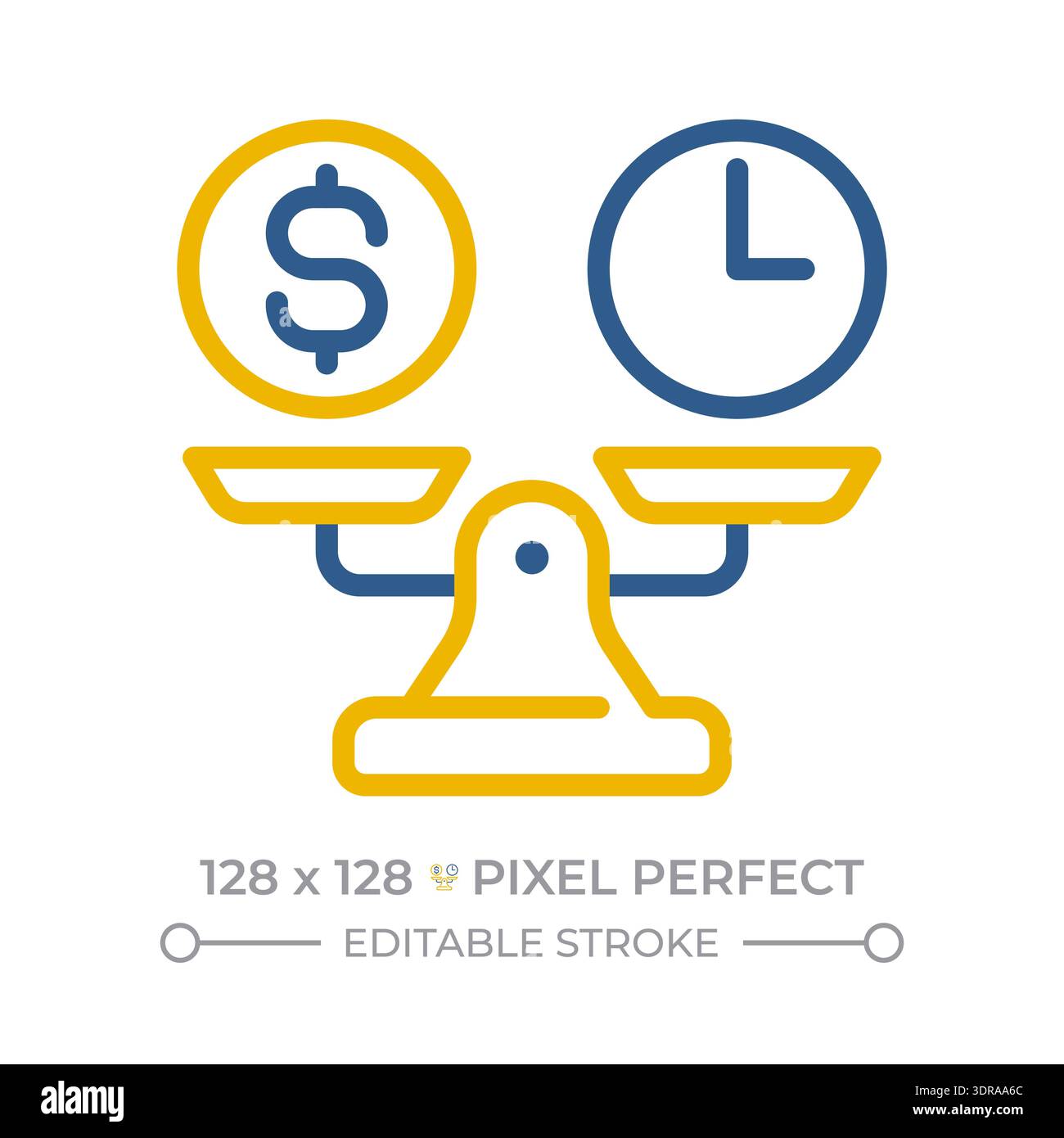 Break even point pixel perfect two color line icon Stock Vector