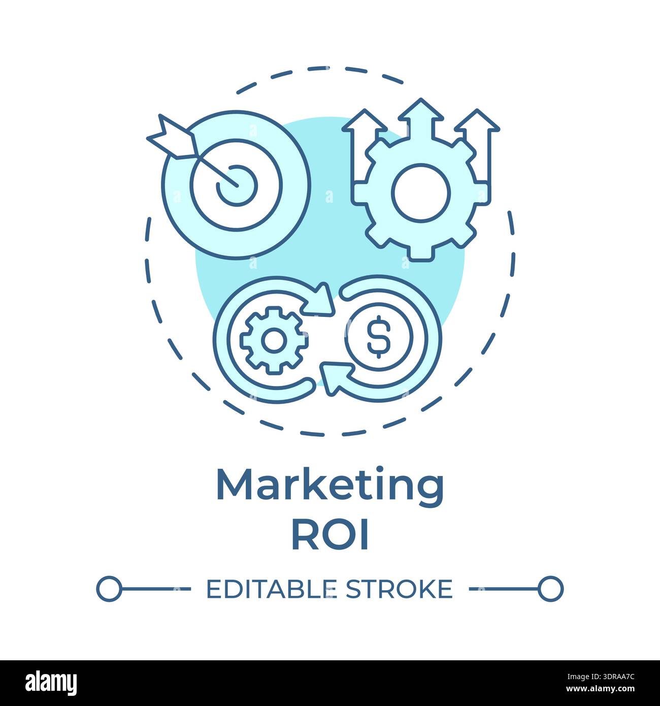 Marketing roi soft blue concept icon Stock Vector