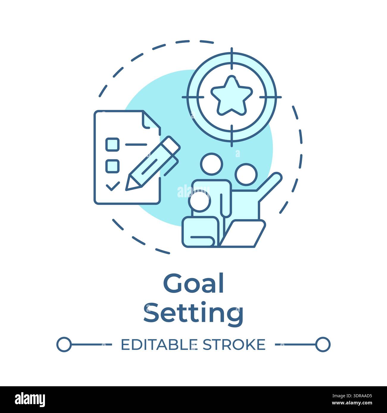 Goal setting soft blue concept icon Stock Vector