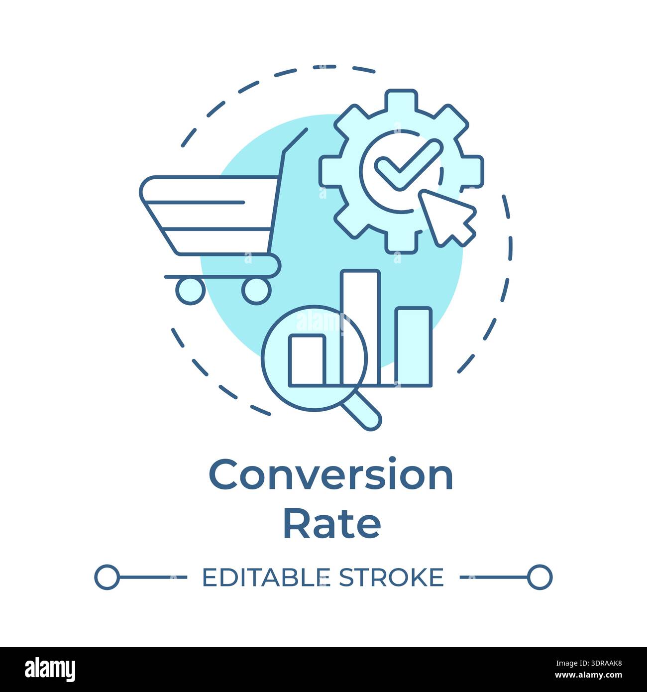 Conversion rate soft blue concept icon Stock Vector